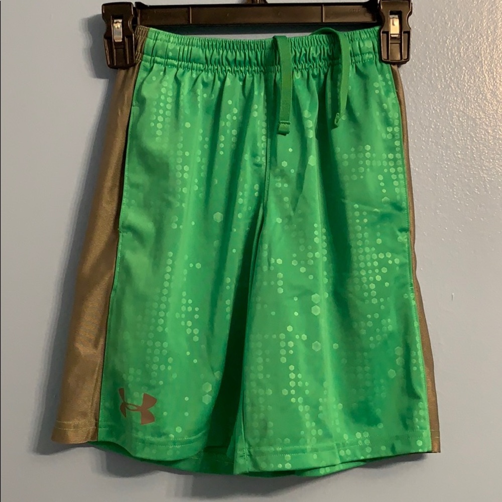 Under Armour Green with Gray youth small shorts